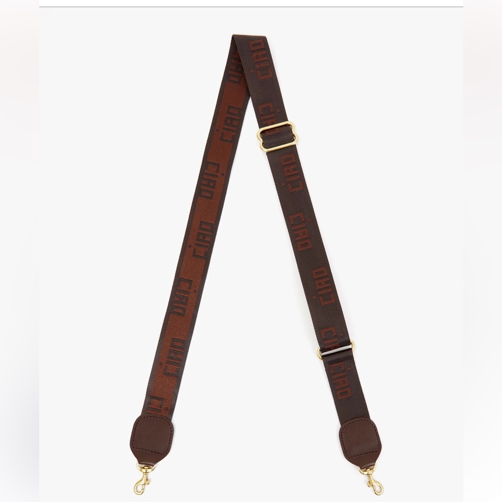 Clare V brown Ciao adjustable crossbody strap